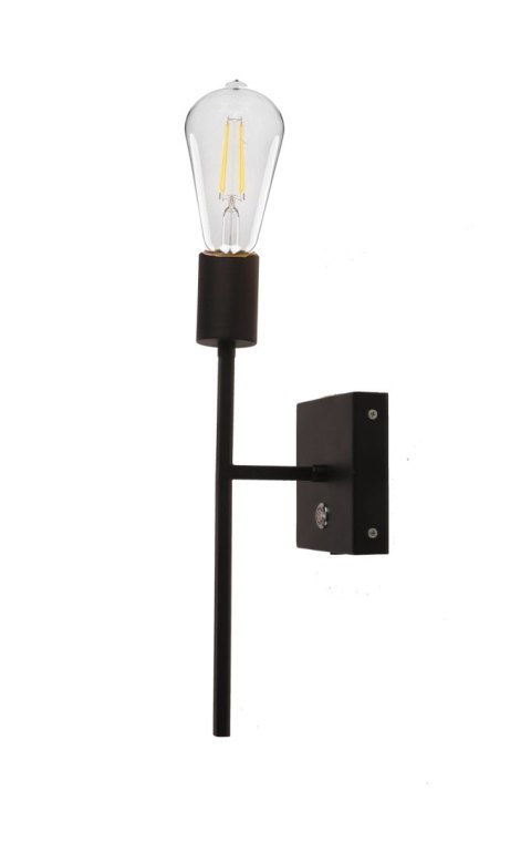 Kinkiet Ścienny LED E27 Czarny Loft Metalowy z USB Bezprzewodowy