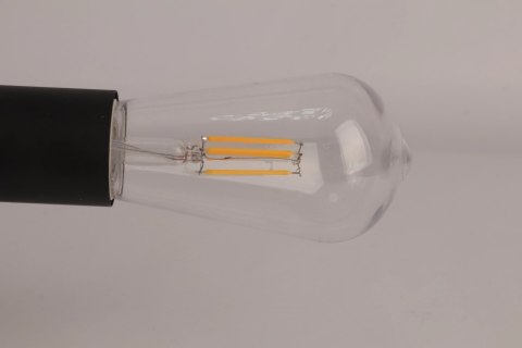 Kinkiet Ścienny LED E27 Czarny Loft Metalowy z USB Bezprzewodowy