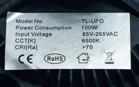 Lampa High Bay UFO LED magazynowa 100W 6500K 12000lm UGR