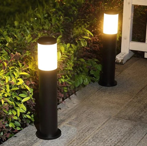 Lampa LED ogrodowa 45 cm zewnętrzny słupek stojący E27