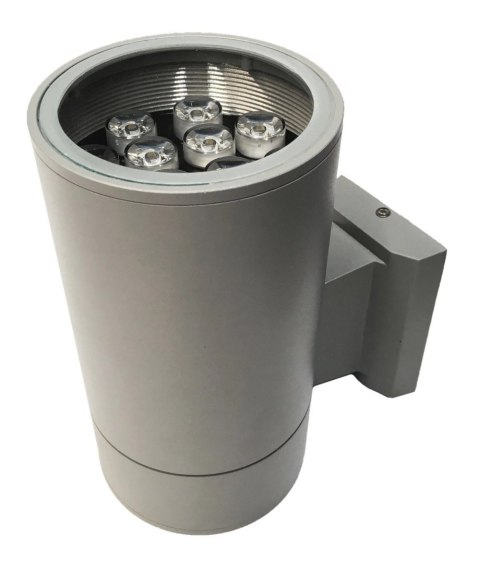 Lampa elewacyjna natynkowa punktowa kinkiet szara 2x9W 3000K 1800lm IP65 Kąt 45 °