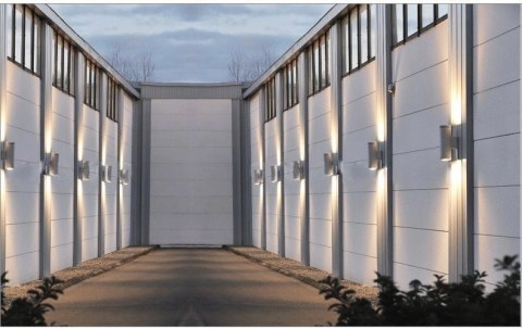 Lampa elewacyjna natynkowa punktowa kinkiet szara 2x9W 3000K 1800lm IP65 Kąt 45 °