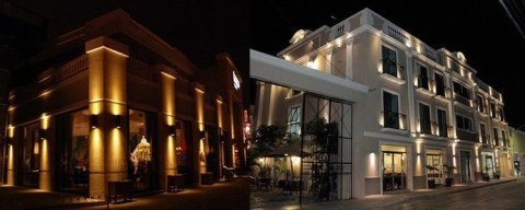Lampa elewacyjna natynkowa punktowa kinkiet szara 2x9W 3000K 1800lm IP65 Kąt 45 °