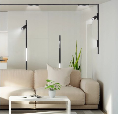 Lampa magnetyczna LED 10W 6000K szynowa liniowa czarna 48V
