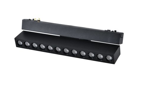 Lampa magnetyczna LED 12W 6000K szynowa liniowa czarna 48V Lampa magnetyczna LED 12W 6000K szynowa liniowa czarna 48V