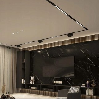Lampa magnetyczna LED 20W 6000K szynowa liniowa czarna 48V