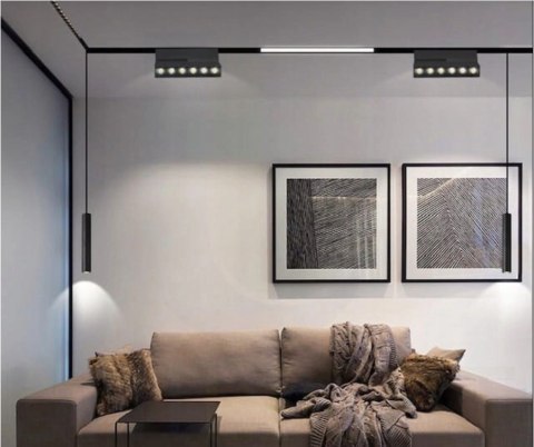 Lampa magnetyczna LED 40W 4000K szynowa liniowa czarna 48V