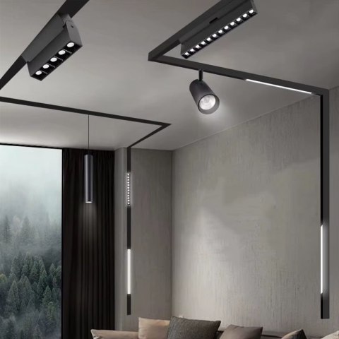 Lampa magnetyczna LED 6W 6000K szynowa liniowa czarna 48V Lampa magnetyczna LED 6W 6000K szynowa liniowa czarna 48V