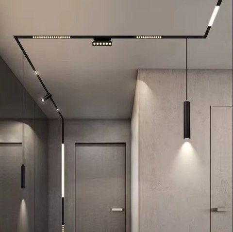 Lampa magnetyczna LED 6W 6000K szynowa liniowa czarna 48V Lampa magnetyczna LED 6W 6000K szynowa liniowa czarna 48V