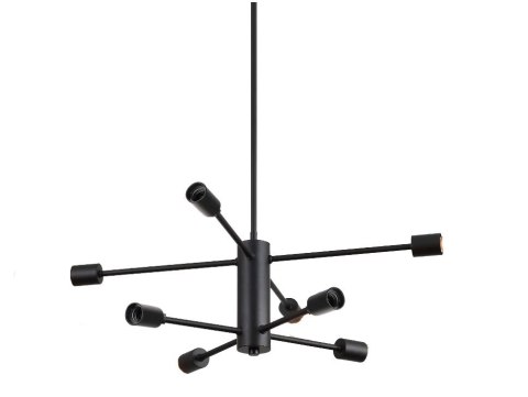 Lampa sufitowa LED wisząca czarna nowoczesna 8xE27 Lampa sufitowa LED wisząca czarna nowoczesna 8xE27