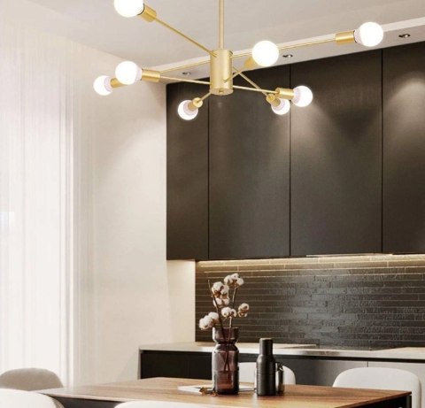 Lampa sufitowa LED wisząca złota nowoczesna 8xE27 Lampa sufitowa LED wisząca złota nowoczesna 8xE27