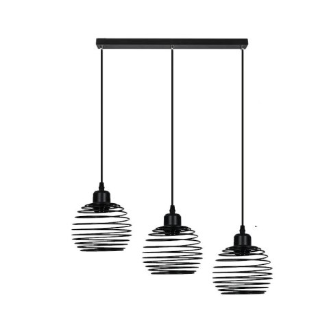 Lampa sufitowa wisząca czarna loft stołowa 3xE27 Lampa sufitowa wisząca czarna loft stołowa 3xE27