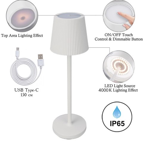 Lampka LED biurkowa bezprzewodowa do restauracji hotelu 3 tryby 2,5W