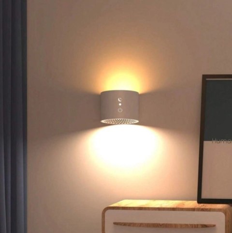 Lampka LED biurkowa kinkiet magnetyczna bezprzewodowa 3w1 biała 10W USB