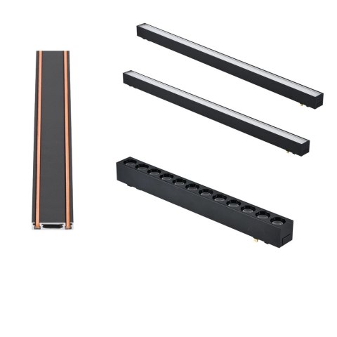 Oświetlenie szynowe magnetyczne 1x SZYNA 1m + 2x10W lampa liniowa + 1x12W lampa liniowa magnetyczna zimna barwa LED Oświetlenie szynowe magnetyczne 1x SZYNA 1m + 2x10W lampa liniowa + 1x12W lampa liniowa magnetyczna zimna barwa LED