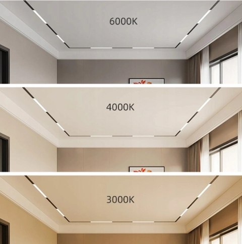 Oświetlenie szynowe magnetyczne 1x SZYNA 1m + 2x10W lampa liniowa + 1x12W lampa liniowa magnetyczna zimna barwa LED Oświetlenie szynowe magnetyczne 1x SZYNA 1m + 2x10W lampa liniowa + 1x12W lampa liniowa magnetyczna zimna barwa LED