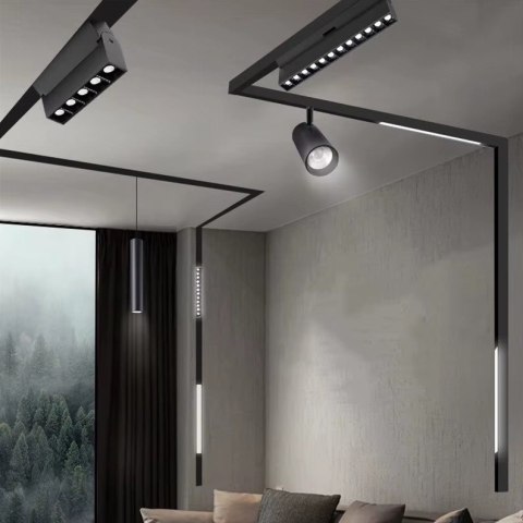 Reflektor Spot Szynowy Magnetyczny LED 7W 6000K 48V Czarny - Nowoczesne Oświetlenie Reflektor Spot Szynowy Magnetyczny LED 7W 6000K 48V Czarny - Nowoczesne Oświetlenie