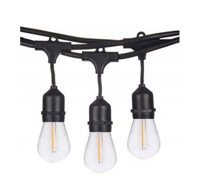 Zestaw girlanda ogrodowa żarówkowa 20m 20pkt+20szt żarówka Edison Filament LED 1W ST45 E27 2800K