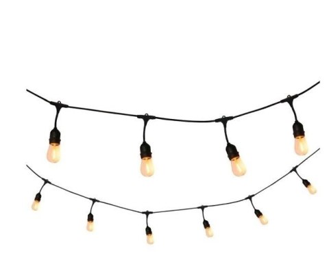 Zestaw girlanda ogrodowa żarówkowa 20m 20pkt+20szt żarówka LED ST45 E27 Filament 2800K 2W Zestaw girlanda ogrodowa żarówkowa 20m 20pkt+20szt żarówka LED ST45 E27 Filament 2800K 2W