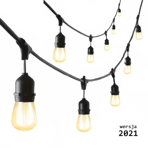 Zestaw girlanda ogrodowa żarówkowa 5m 5pkt+5szt żarówka Edison LED 4W ST64 E27 4000K Zestaw girlanda ogrodowa żarówkowa 5m 5pkt+5szt żarówka Edison LED 4W ST64 E27 4000K