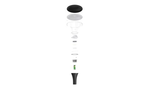 Lampa parkowa latarnia uliczna czarna LED 60W 5000K 6000lm ściemnialna 3w1