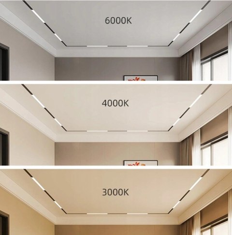 Reflektor Spot Szynowy Magnetyczny LED 10W 3000K 48V Czarny - Nowoczesne Oświetlenie