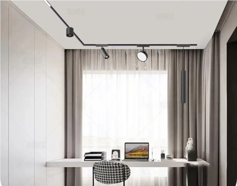 Reflektor Spot Szynowy Magnetyczny LED 7W 3000K 48V Czarny - Nowoczesne Oświetlenie