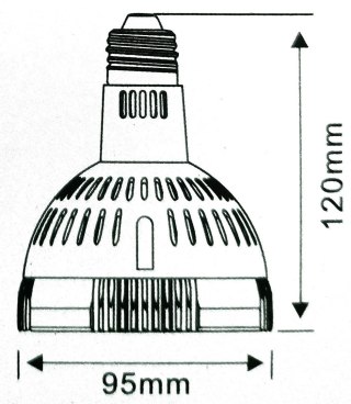 Żarówka E27 LED PAR30 czarna 24° 45W 3000K ciepła barwa do doświetlania roślin