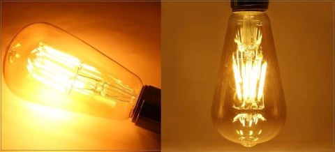 Żarówka LED ST64 E27 Filament 2300K 8W retro typ Edison barwa ciepła