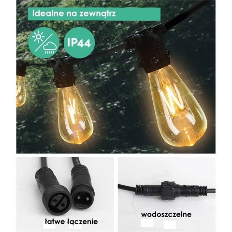 Żarówka LED ST64 E27 Filament 2300K 8W retro typ Edison barwa ciepła