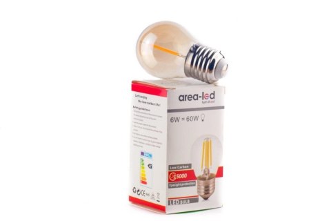 Żarówka vintage retro Edison Filament LED 1W G45 E27 2300K amber barwa ciepła