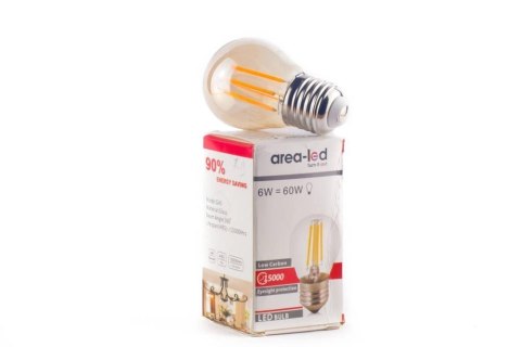 Żarówka vintage retro Edison Filament LED 4W G45 E27 2300K amber barwa ciepła