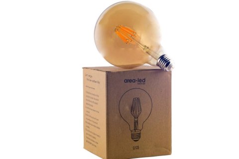 Żarówka vintage retro Edison Filament LED 8W G125 E27 2300K amber barwa ciepła