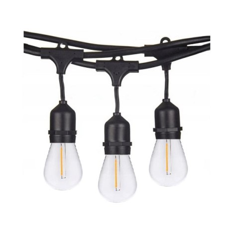 Zestaw girlanda ogrodowa żarówkowa 5m 5pkt+5szt żarówka vintage Edison LED 1W ST45 E27 2800K Zestaw girlanda ogrodowa żarówkowa 5m 5pkt+5szt żarówka vintage Edison LED 1W ST45 E27 2800K